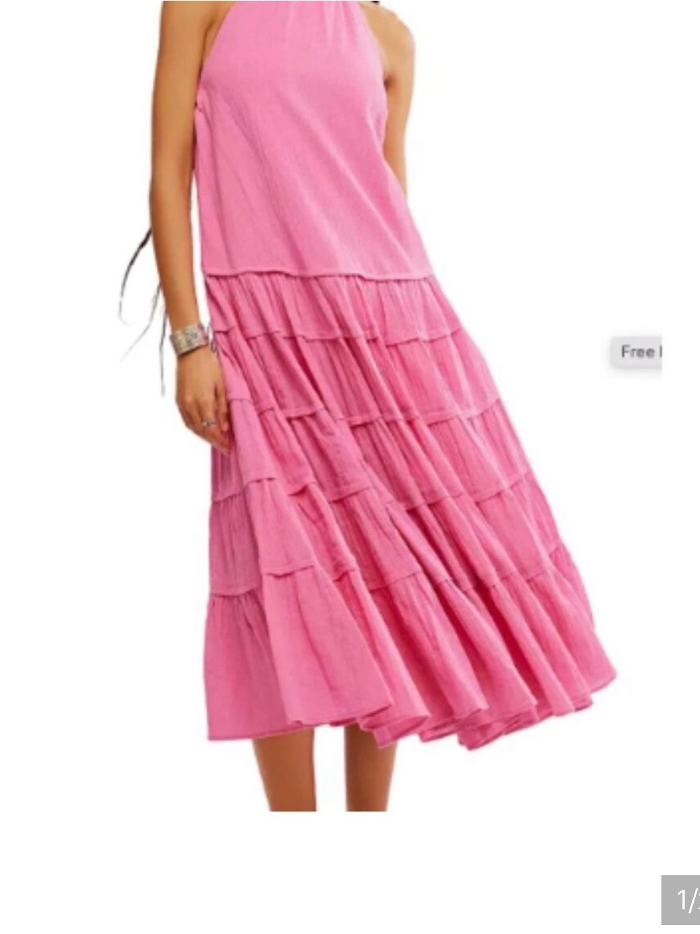 Free People Pink Tiered Maxi Dress